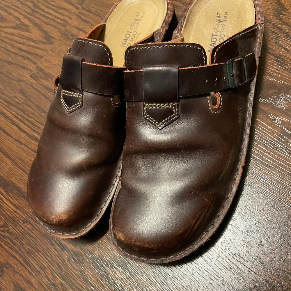 Naot Fiord Mules in Buffalo Leather